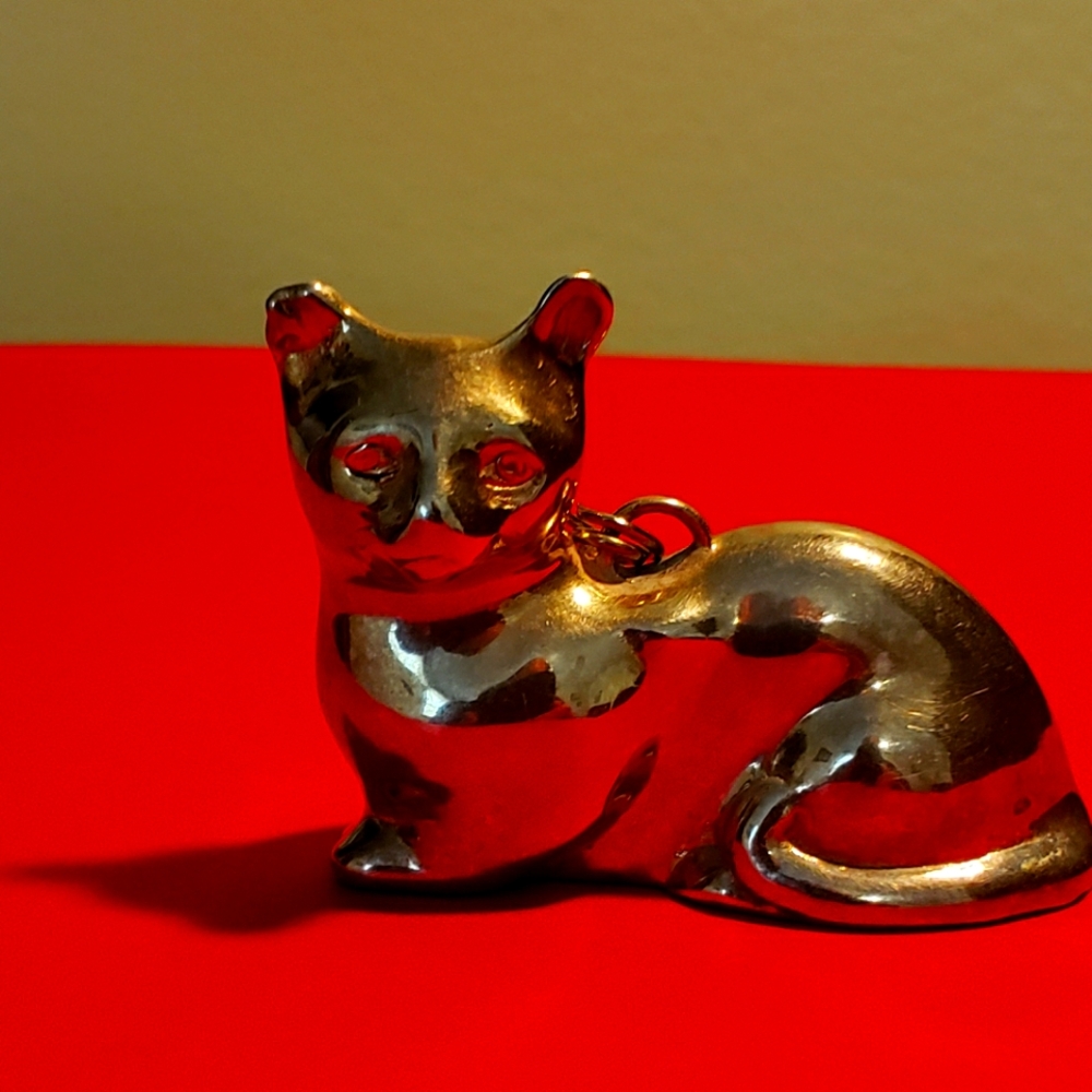 Vintage 925 Sterling Silver Cat Pendent